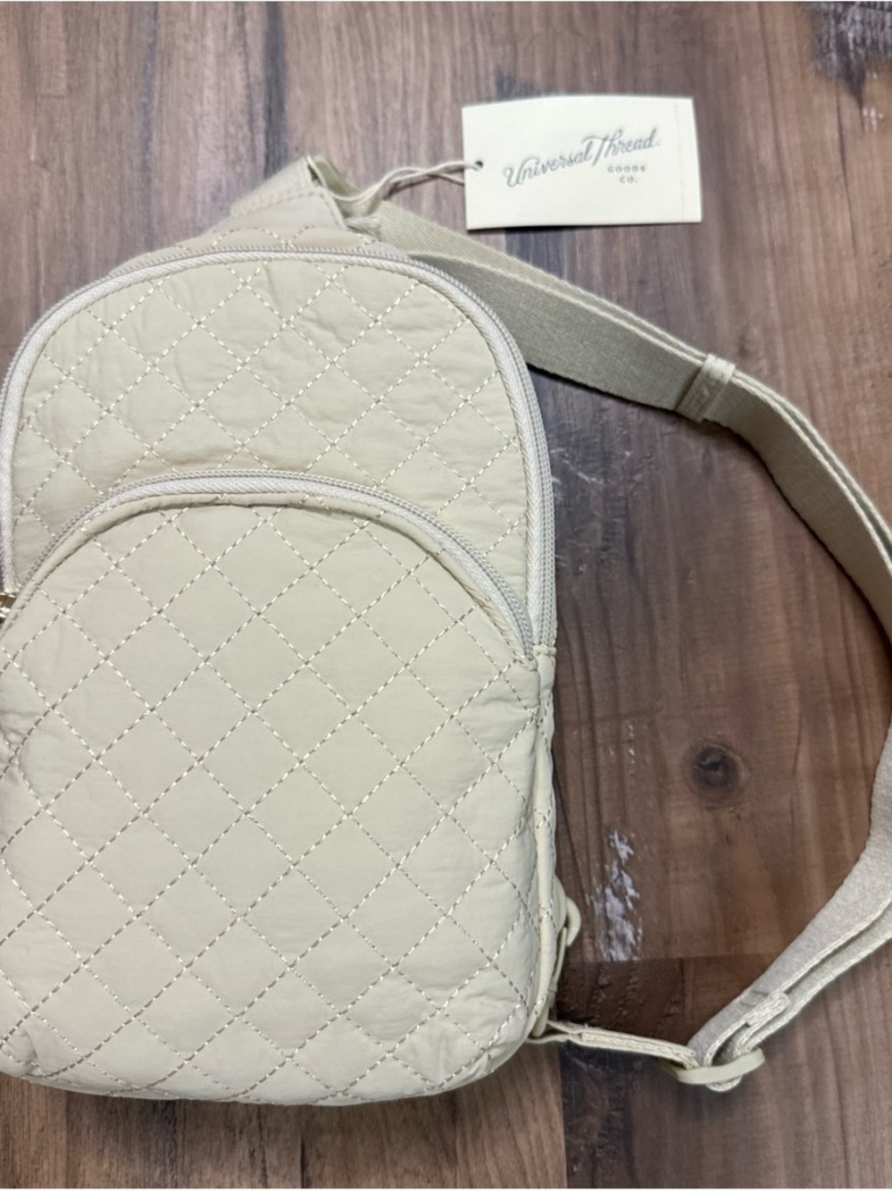 Universal Thread Quilted Mini Sling Backpack - Light Cream
